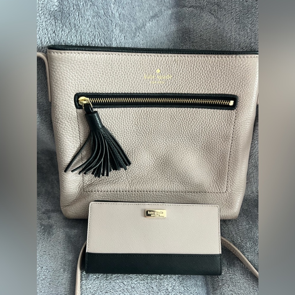 Kate Spade Crossbody and Wallet Beige & Black